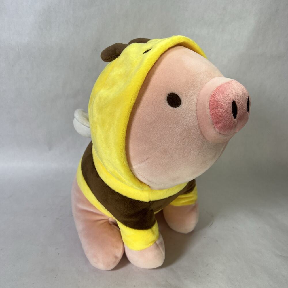 MINISO Piglet Plush 10in • Bee Hoodie Sitting Pig Stuffed Animal Cute VTG